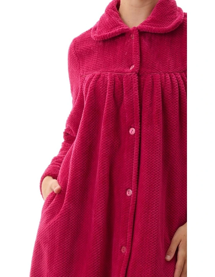Givoni Fleece Button Gown In Cranberry MYER