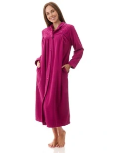 Mid Button Gown in Red