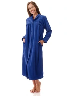 Mid Button Gown in Blue