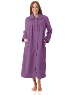 Mid Button Gown in Purple