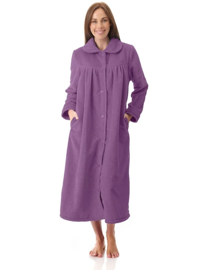 Mid Button Gown in Purple image 1