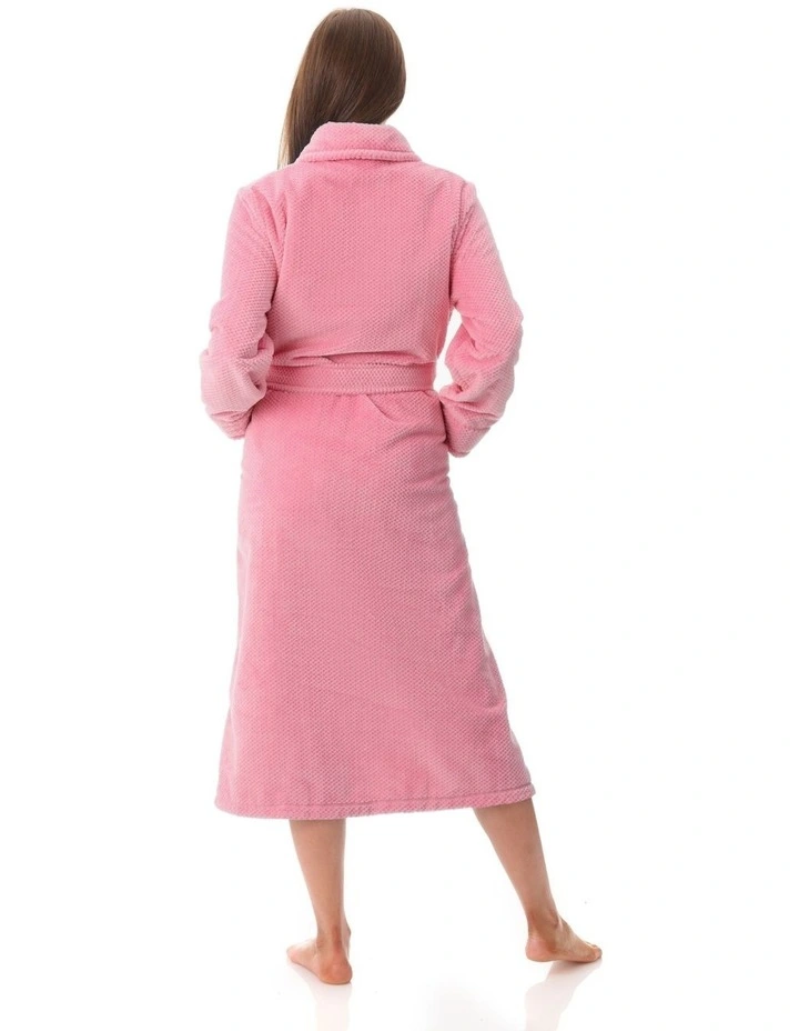 Mid Belted Button Gown in Pink image 2