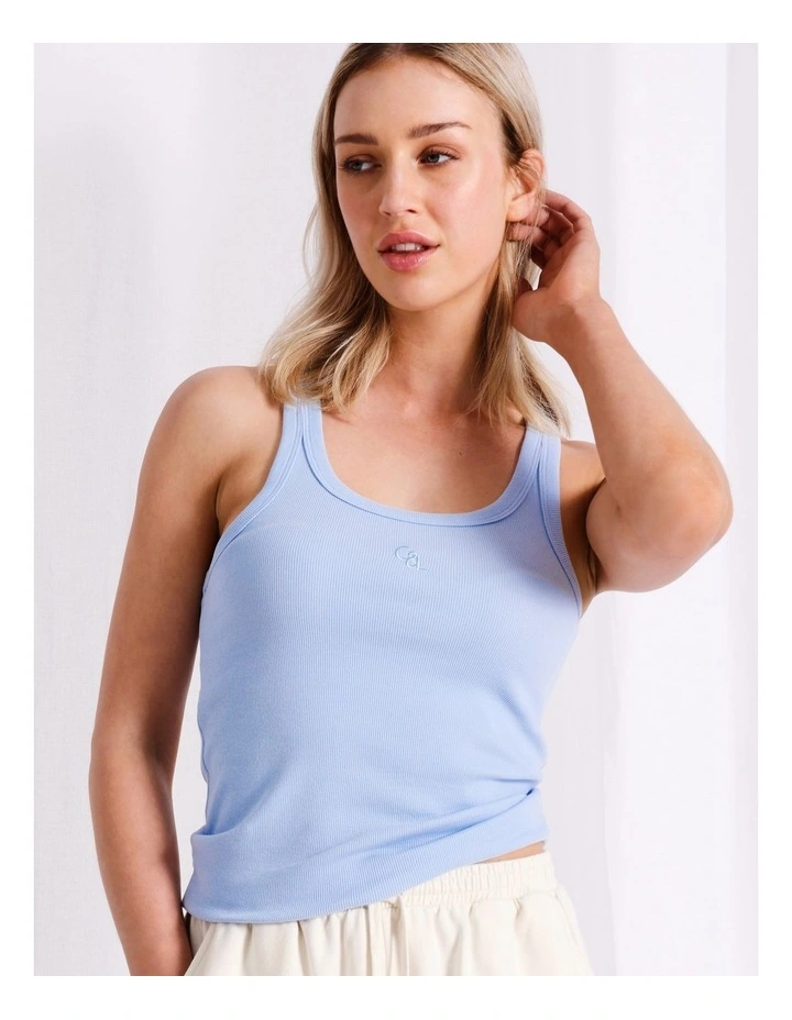 Loungewear Rib Tank in Baby Blue image 4