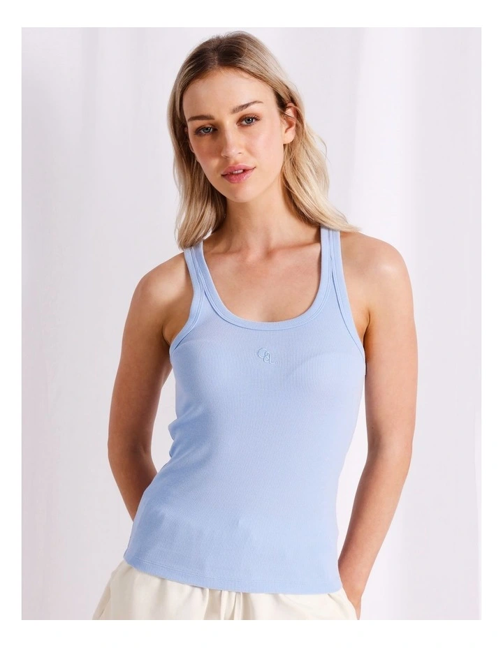 Loungewear Rib Tank in Baby Blue image 5