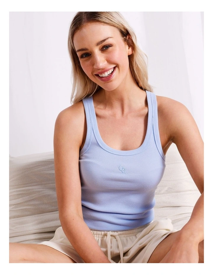 Loungewear Rib Tank in Baby Blue image 7