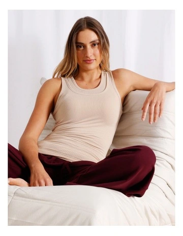 Loungewear Double Layer Tank in Latte