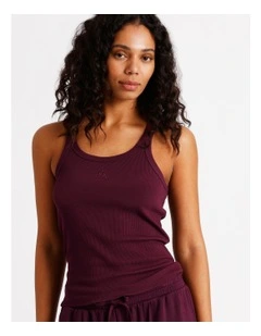 Loungewear Rib Tank in Plum
