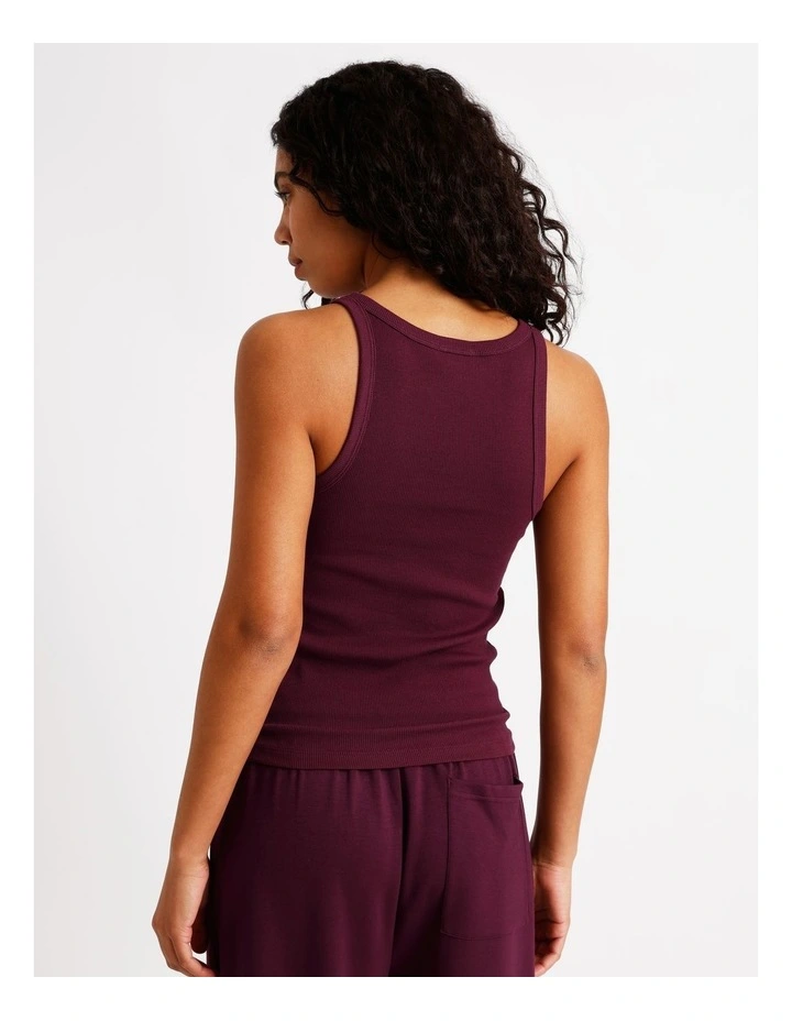 Loungewear Rib Tank in Plum image 6