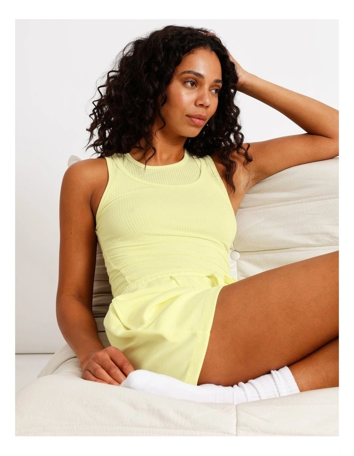 Loungewear Double Layer Tank in Light Yellow image 3