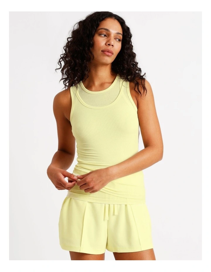 Loungewear Double Layer Tank in Light Yellow image 4