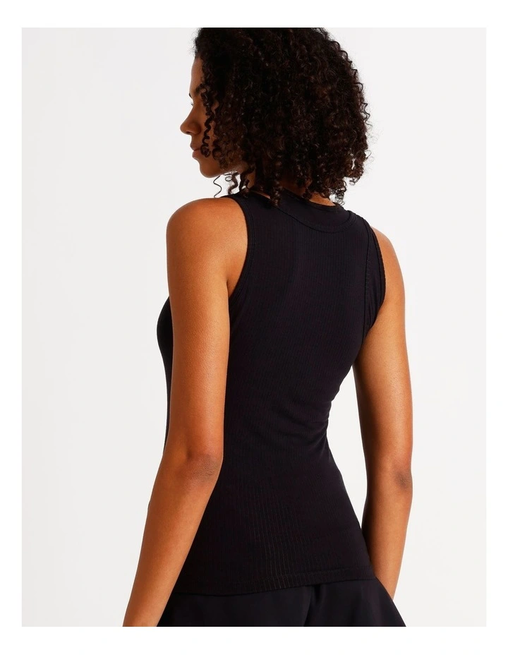 Loungewear Double Layer Tank in Black image 5