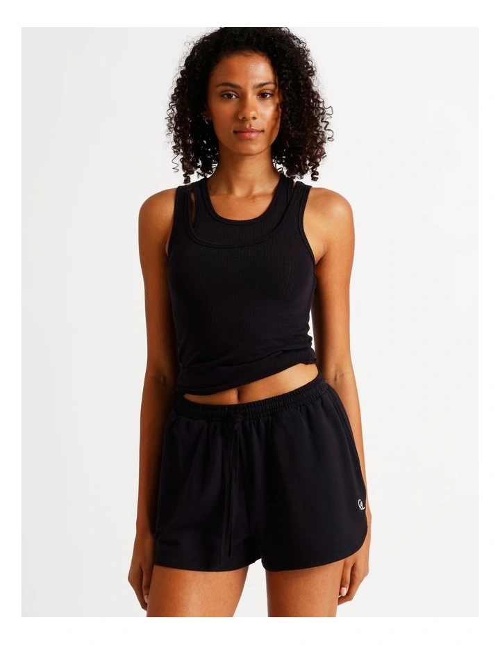 Loungewear French Terry Short in Black image 3