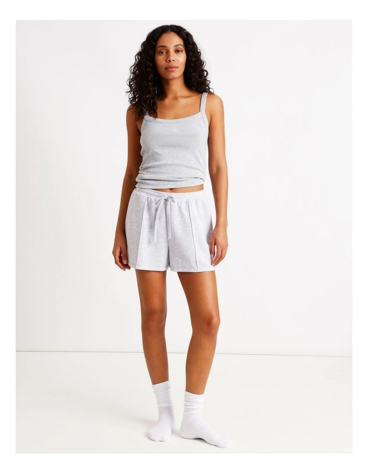 Loungewear Pintuck Scuba Short in Grey Marle image 1