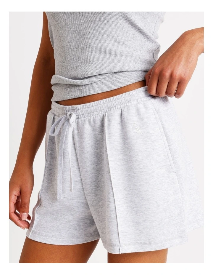 Loungewear Pintuck Scuba Short in Grey Marle image 4