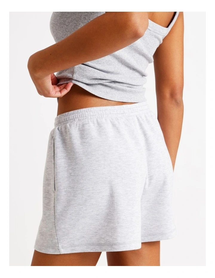 Loungewear Pintuck Scuba Short in Grey Marle image 6