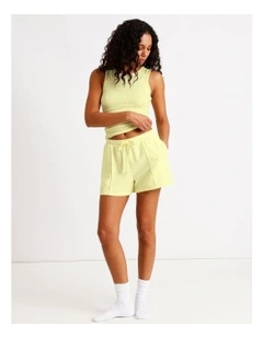 Loungewear Pintuck Scuba Short in Light Yellow