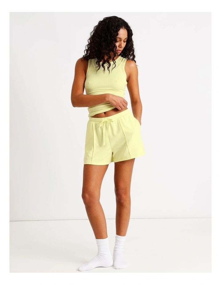Loungewear Pintuck Scuba Short in Light Yellow image 1