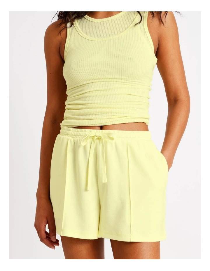 Loungewear Pintuck Scuba Short in Light Yellow image 2