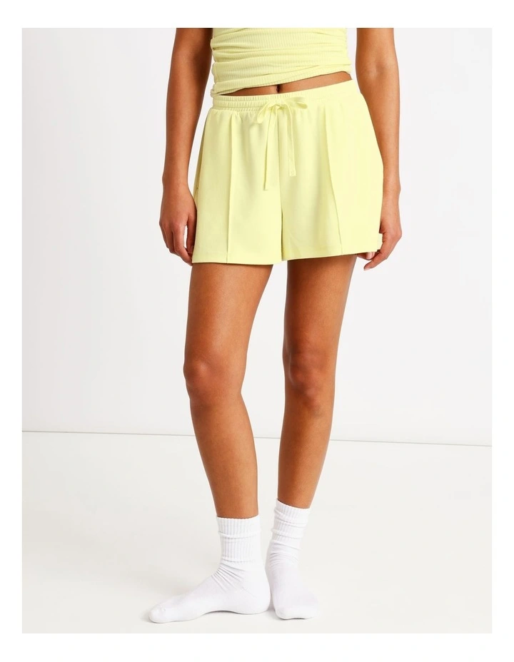 Loungewear Pintuck Scuba Short in Light Yellow image 4