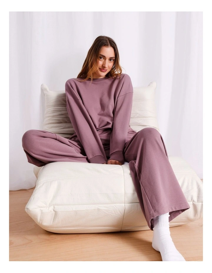 Loungewear French Terry Pant in Mauve image 2