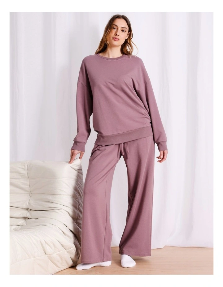 Loungewear French Terry Pant in Mauve image 3