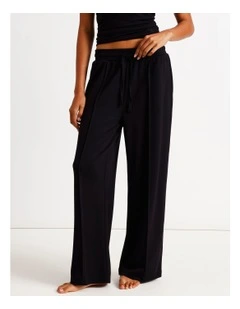 Loungewear Pintuck Scuba Pant in Black