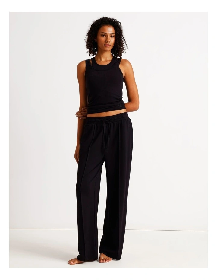 Loungewear Pintuck Scuba Pant in Black image 2