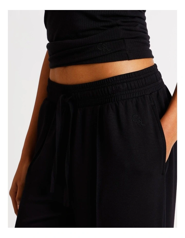 Loungewear Pintuck Scuba Pant in Black image 4