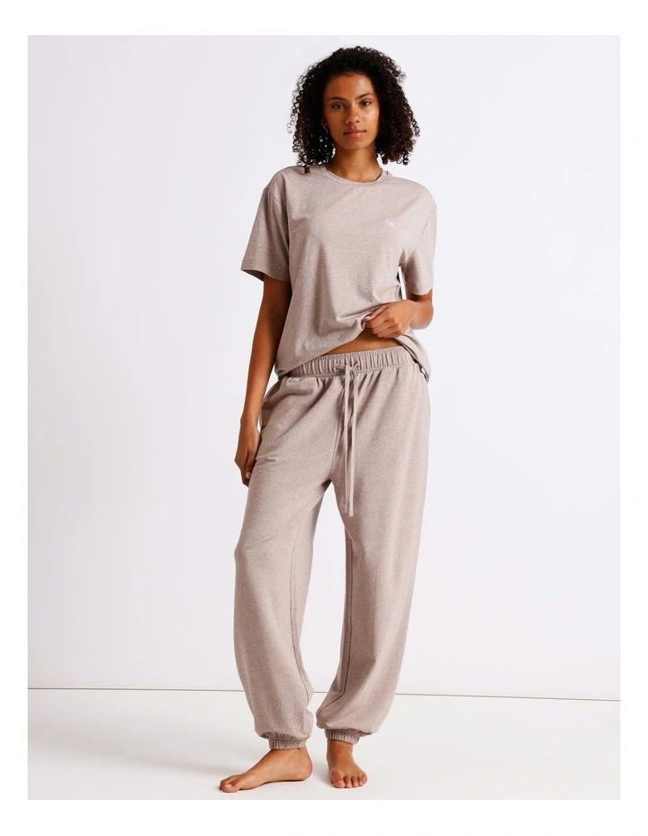 Loungewear Cuffed Sweat Pants in Malt Marle image 2
