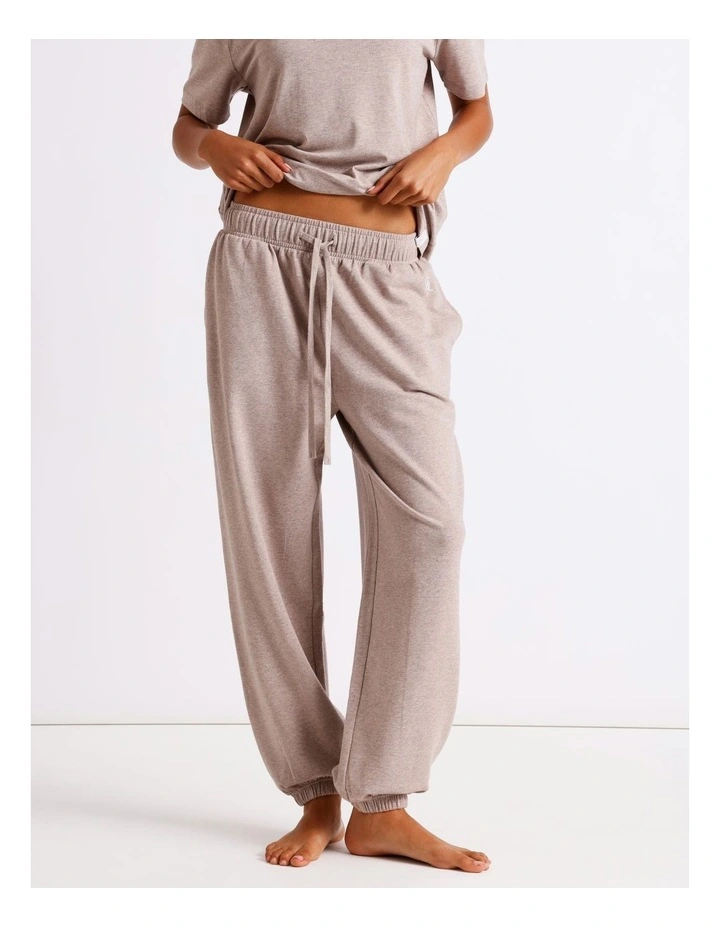 Loungewear Cuffed Sweat Pants in Malt Marle image 3