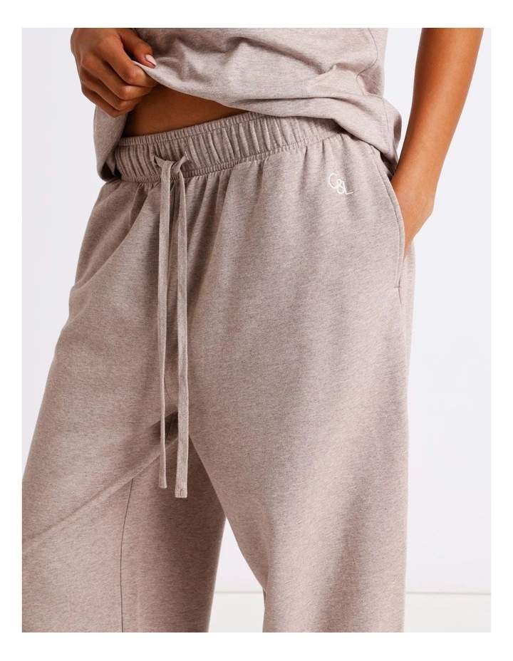 Loungewear Cuffed Sweat Pants in Malt Marle image 4