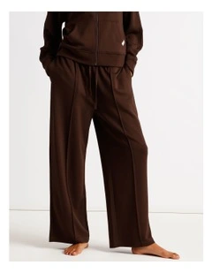 Loungewear Pintuck Scuba Pant in Chocolate