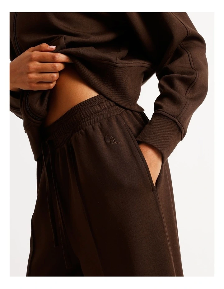 Loungewear Pintuck Scuba Pant in Chocolate image 4