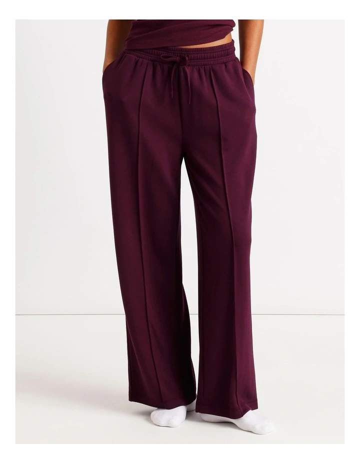 Loungewear Pintuck Scuba Pant in Plum image 2