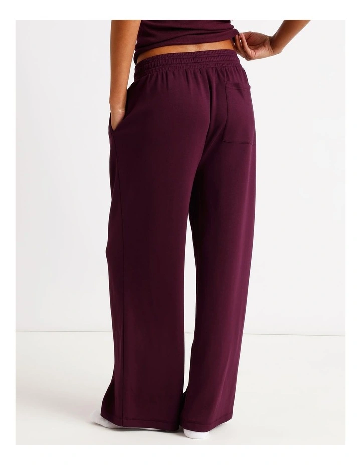 Loungewear Pintuck Scuba Pant in Plum image 4