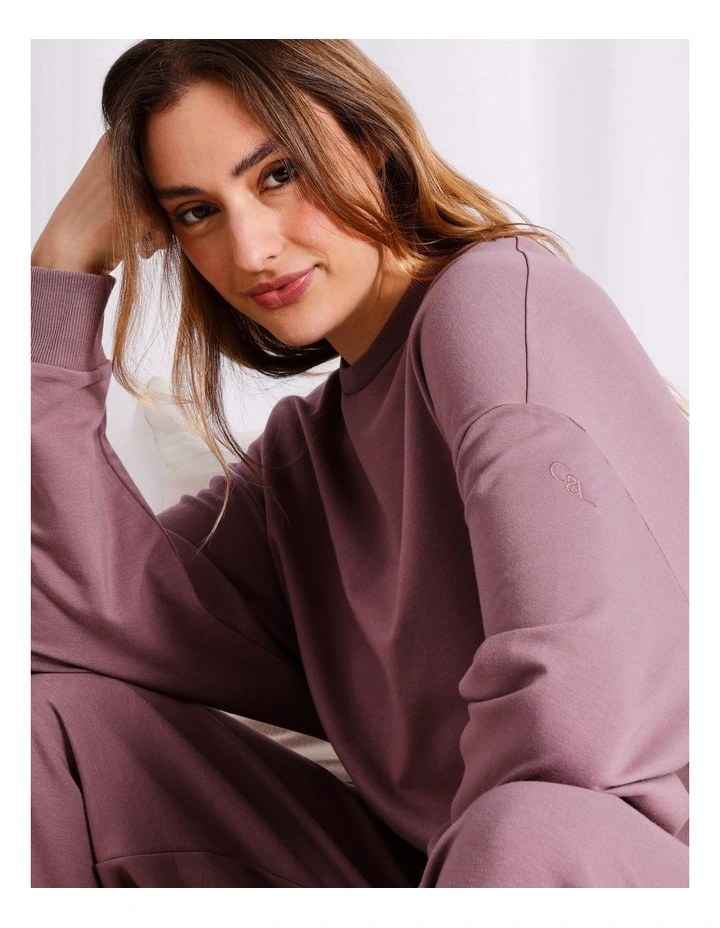 Loungewear French Terry Sweat in Mauve image 2