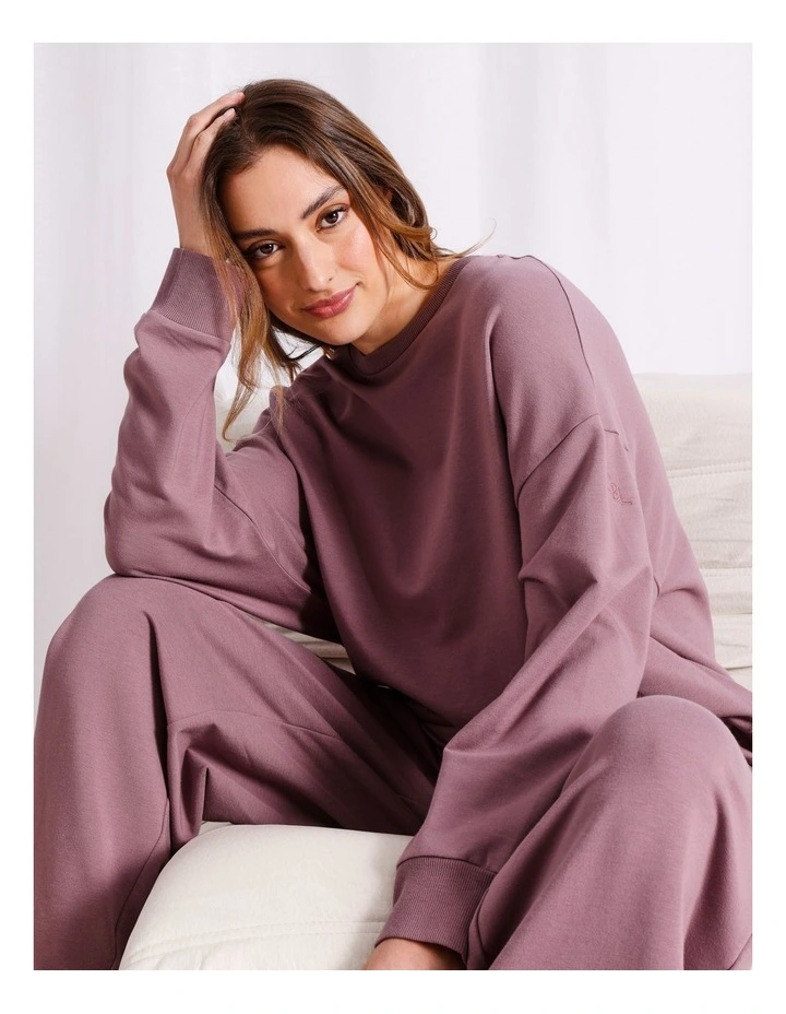 Loungewear French Terry Sweat in Mauve image 5
