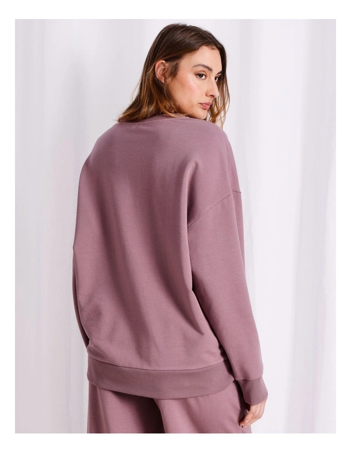 Loungewear French Terry Sweat in Mauve image 6