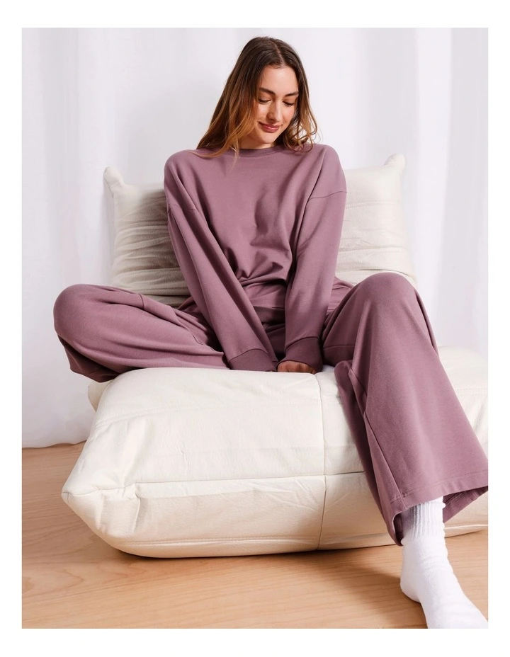 Loungewear French Terry Sweat in Mauve image 7