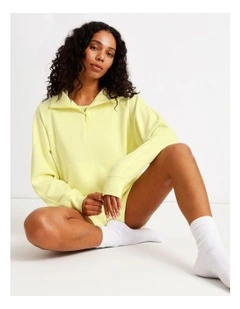 Loungewear Scuba 1/4 Zip Sweat in Light Yellow