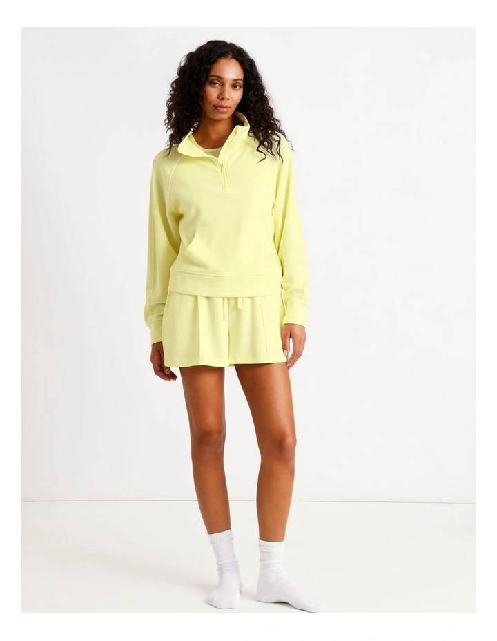 Loungewear Scuba 1/4 Zip Sweat in Light Yellow image 2