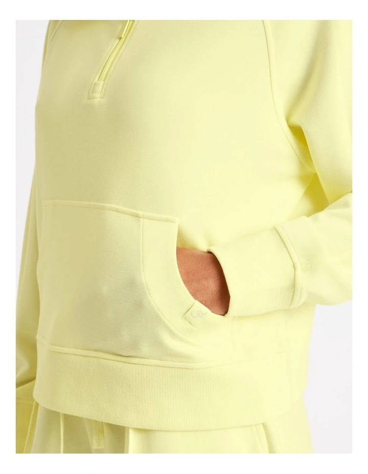 Loungewear Scuba 1/4 Zip Sweat in Light Yellow image 4
