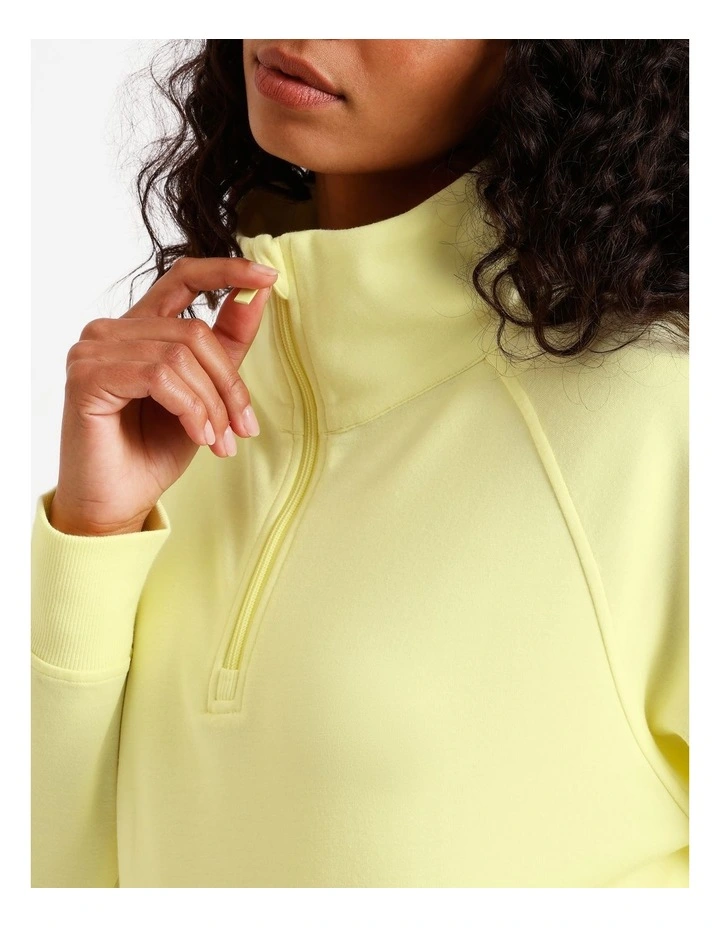 Loungewear Scuba 1/4 Zip Sweat in Light Yellow image 5