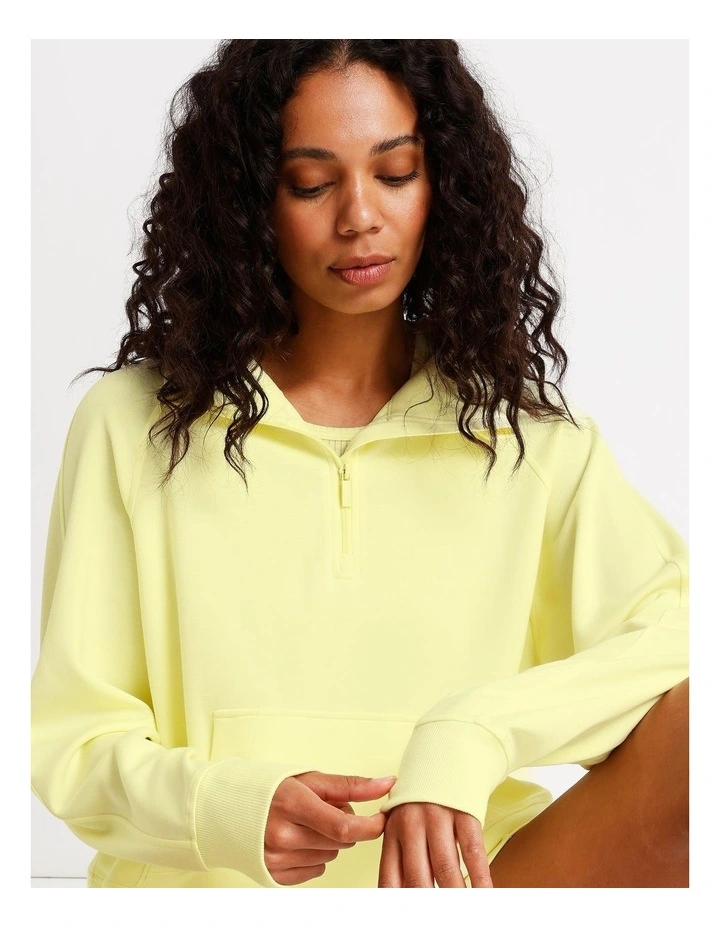 Loungewear Scuba 1/4 Zip Sweat in Light Yellow image 7