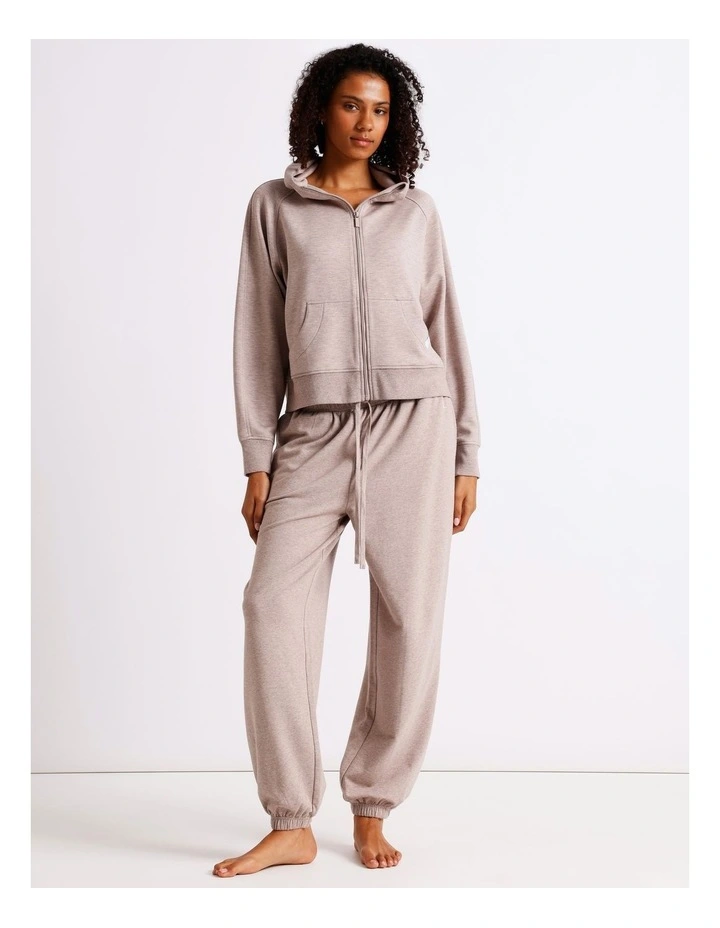 Loungewear Scuba Zip Hoodie in Malt Marle image 2