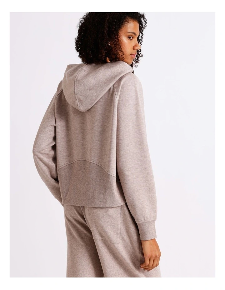 Loungewear Scuba Zip Hoodie in Malt Marle image 6