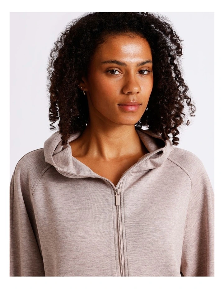 Loungewear Scuba Zip Hoodie in Malt Marle image 7