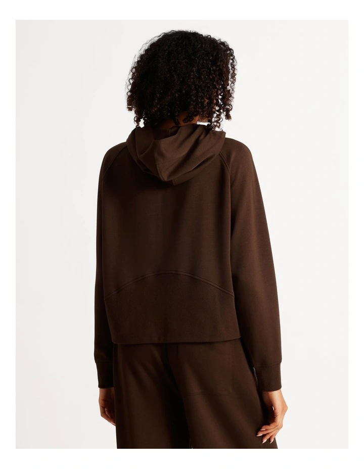 Loungewear Scuba Zip Hoodie in Chocolate image 6
