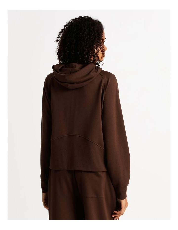 Loungewear Scuba Zip Hoodie in Chocolate image 6