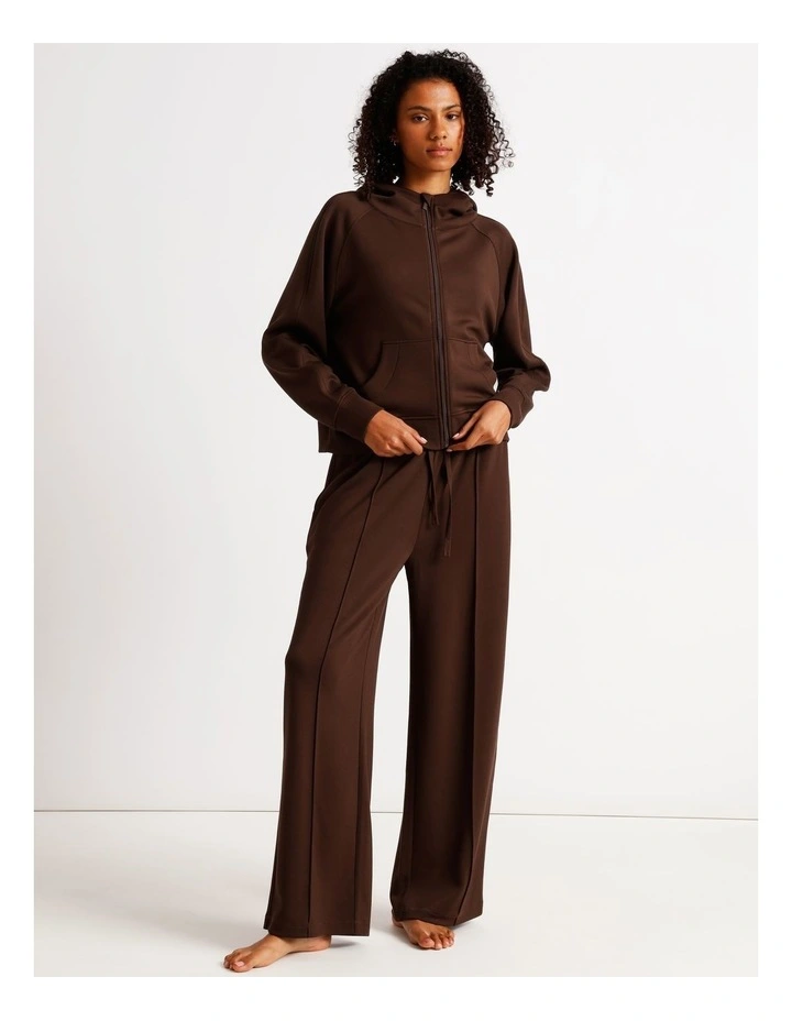 Loungewear Scuba Zip Hoodie in Chocolate image 7